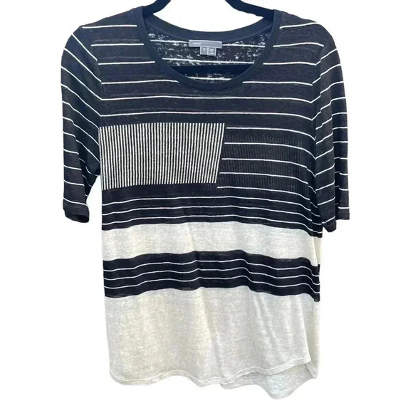 Vince Linen Colorblock Top - Picture 2 of 7